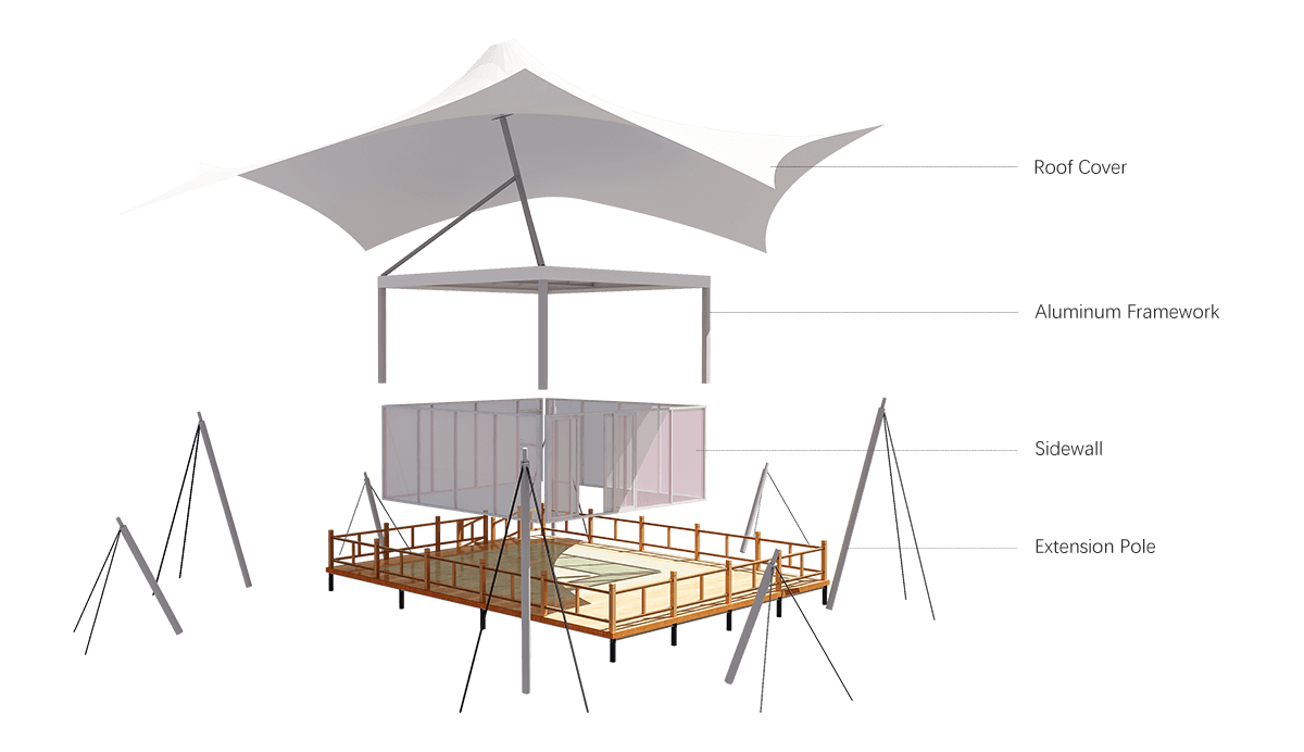 Semi-permanent Tent Aluminum Structure Framework