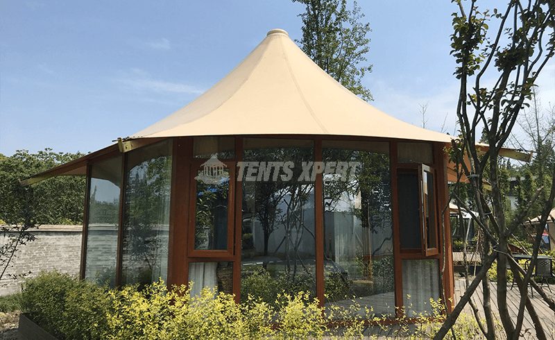 Tente de Luxe - Tente Lodge Glamping Hexagonale