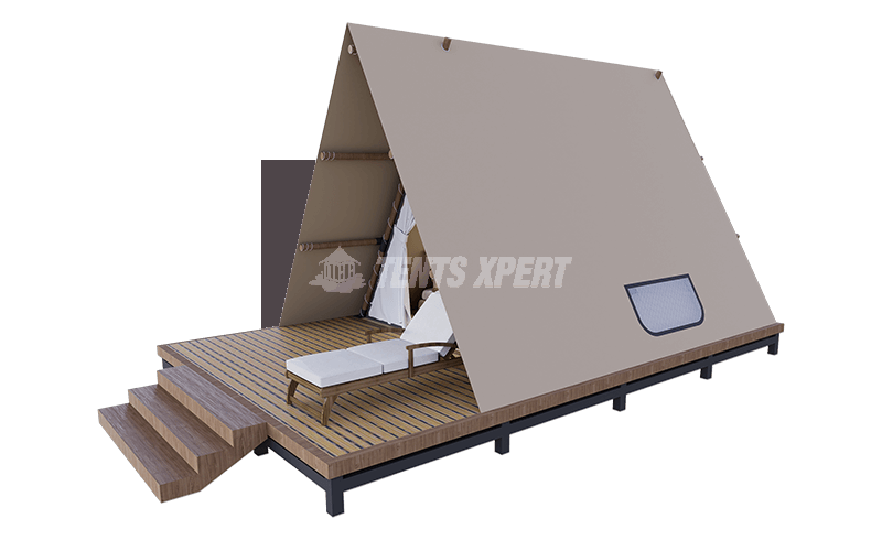 a frame canvas cabin tent