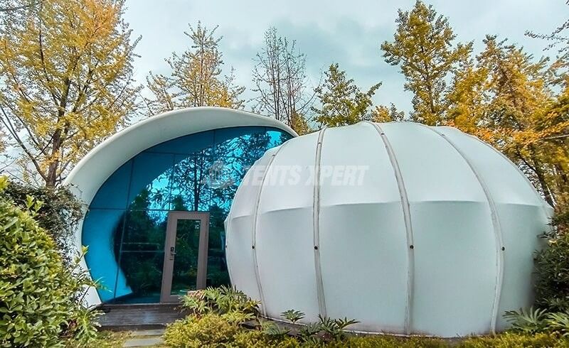 shell-shaped glamping tent