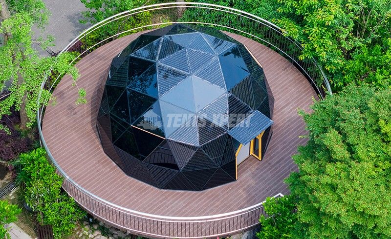solar-power glamping dome tent