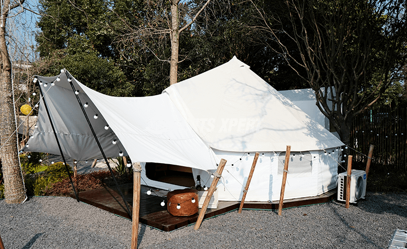bell tent with bathroom