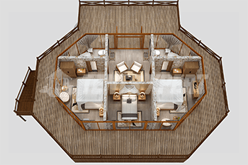 large galss wall tent interior layout 01