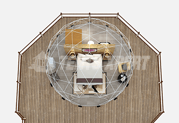 6m Diameter glamping dome tent interior layout