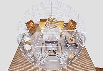 8m Diameter glass igloo interior layout