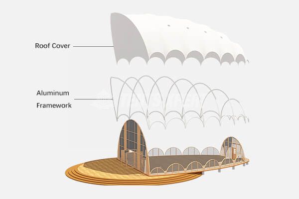 semi-permanent cocoon tent house structure framework