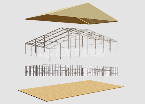 clear span tent frame