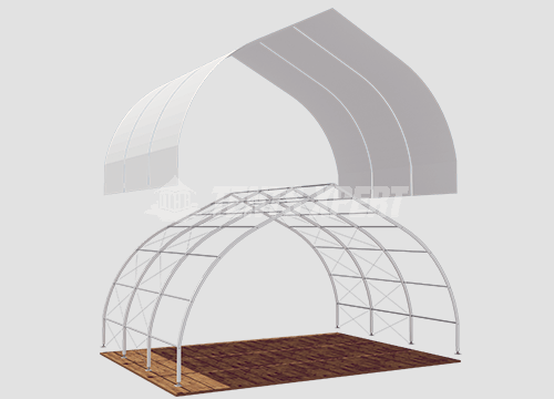 Tente à structure incurvée en PVC