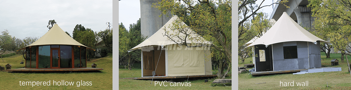 different sidewalls of lodge tent