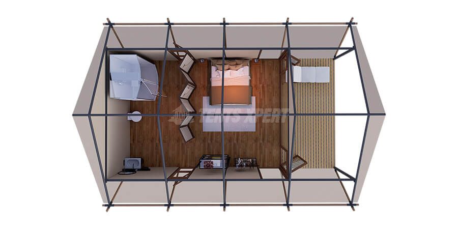 modern safari tent floor plan