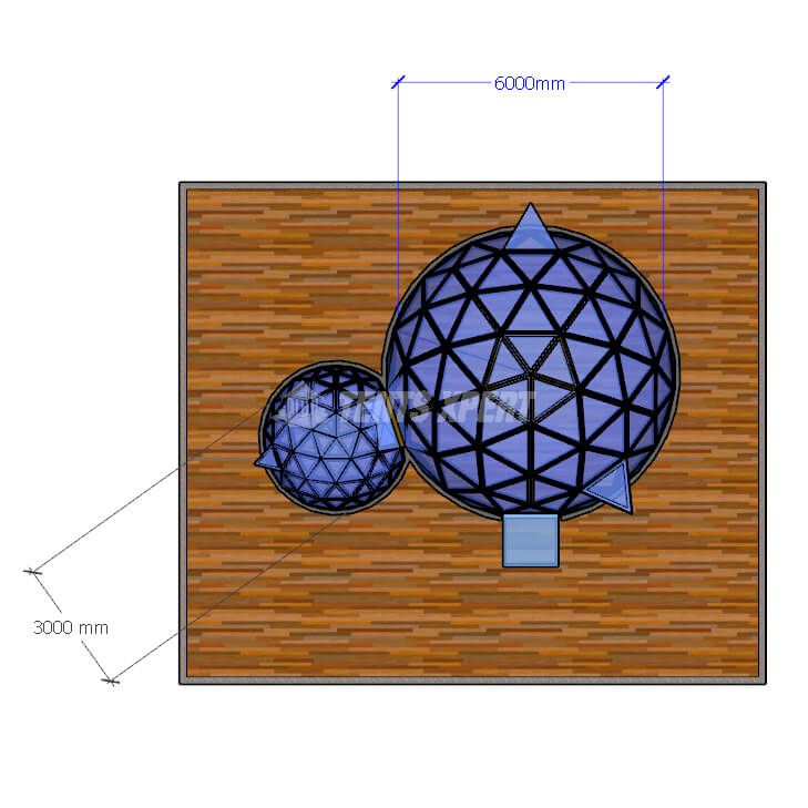 Connected Glass Igloo size