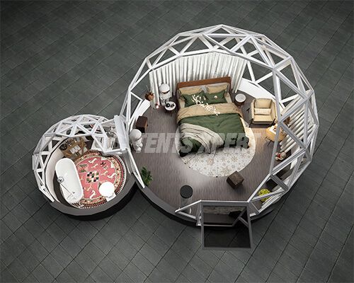 Connected Glass Igloo interior design drawing