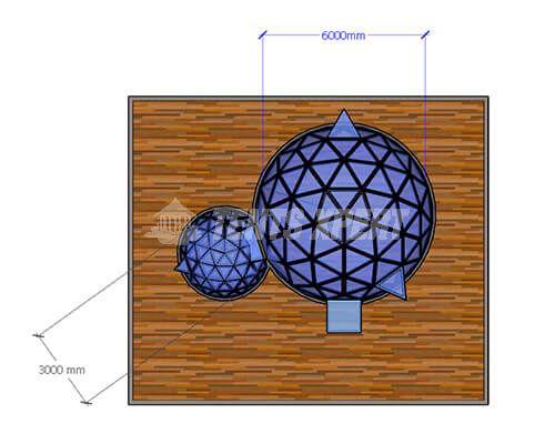 Connected Glass Igloo size