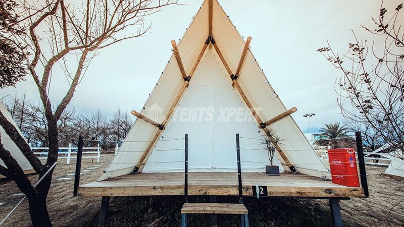 A-frame canvas tent