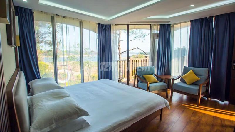 glass wall tent interior