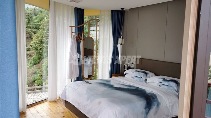 glass wall tent interior