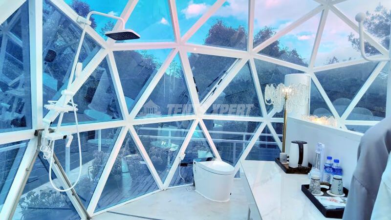 glass dome tent interior