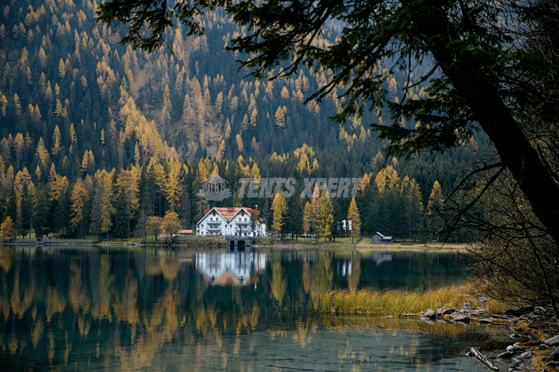House next to a lake House next to a lake